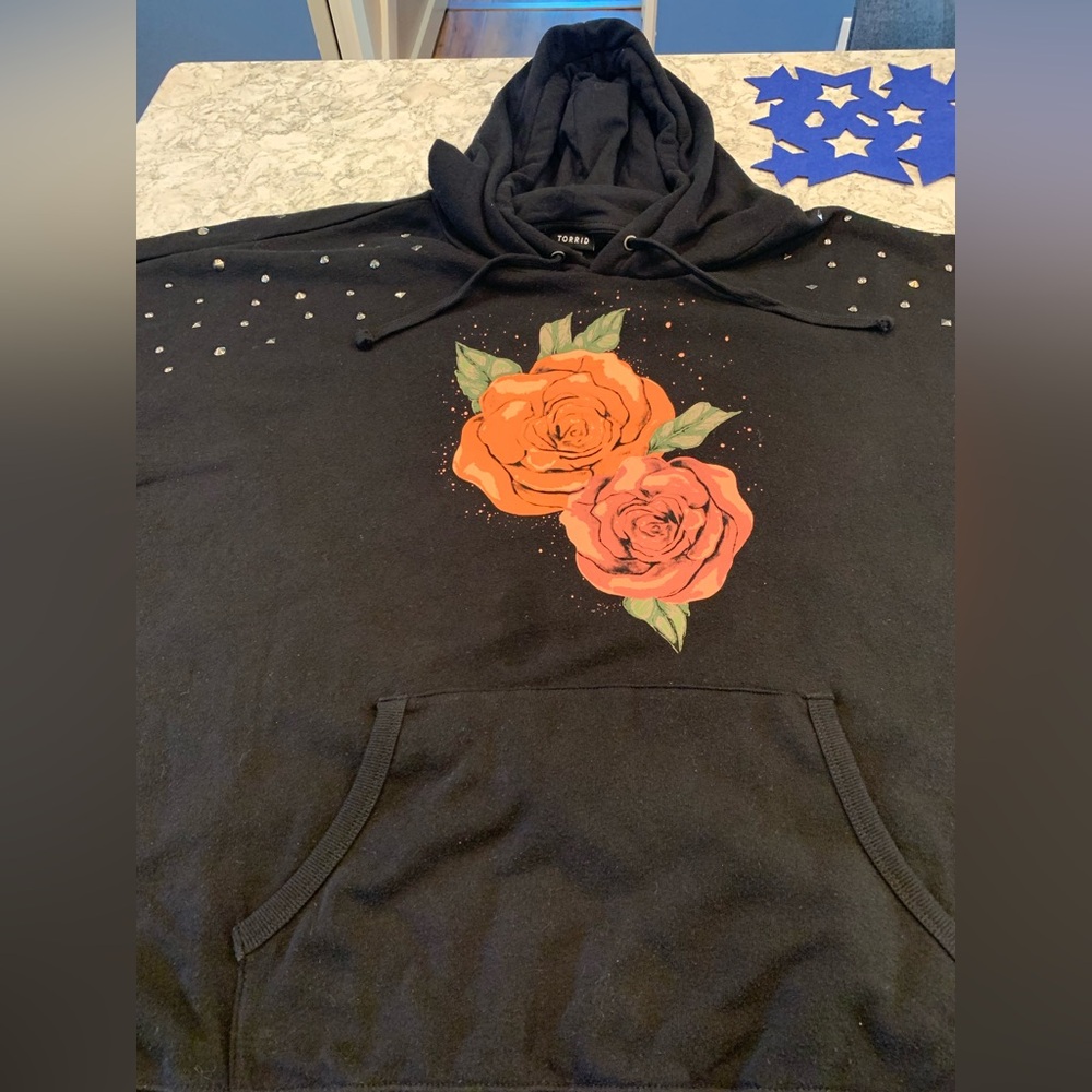 Torrid 4X Mystic Moon Relaxed Fit Cozy Fleece Studded Hoodie - Picture 3 of 10